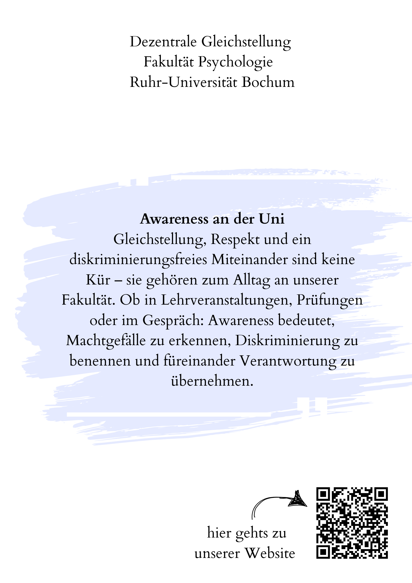Awareness ist kein Wahlfach Rückseite